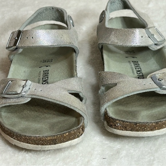 Birkenstock Kids Iridescent Silver Adjustable Strap Sandals Size 32 EU/1-1.5 US - Picture 11 of 12